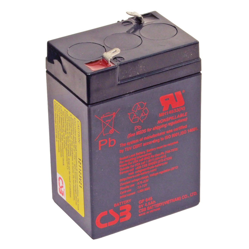 CSB CSBGP645 6 Volt 4.5 AH Maintenance Free Battery