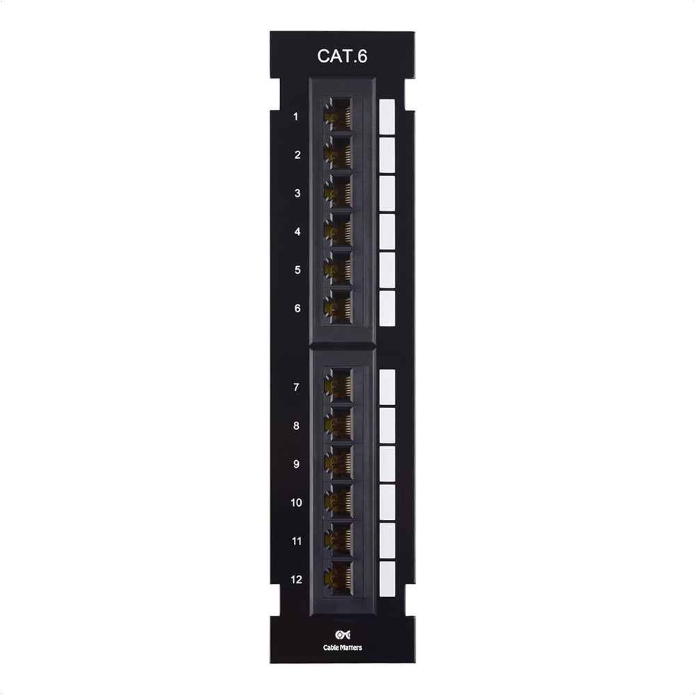 LinkBasic PNE12-UC6 12 Port Cat 6 Unshielded Wall Mount Patch Panel ...
