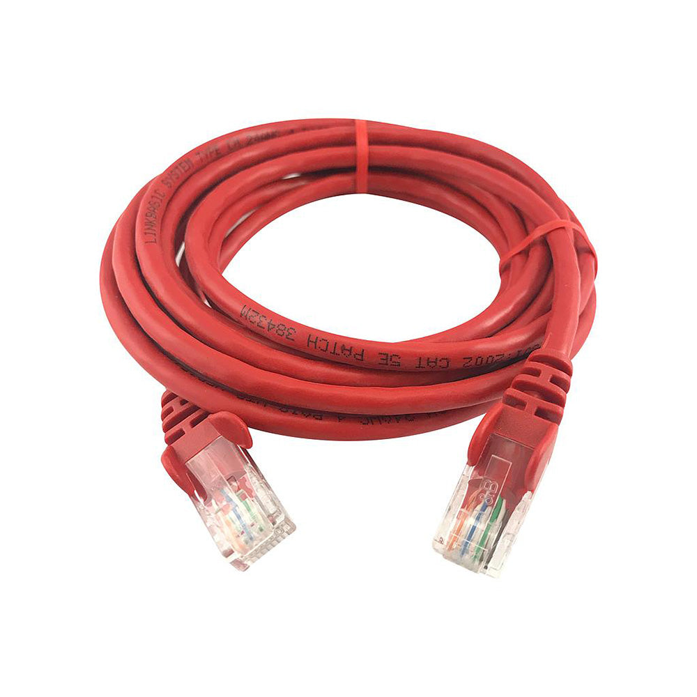 LinkBasic CAA01-UC5E-3-C Cat 5E UTP Patch Cable 3 Meters, Red