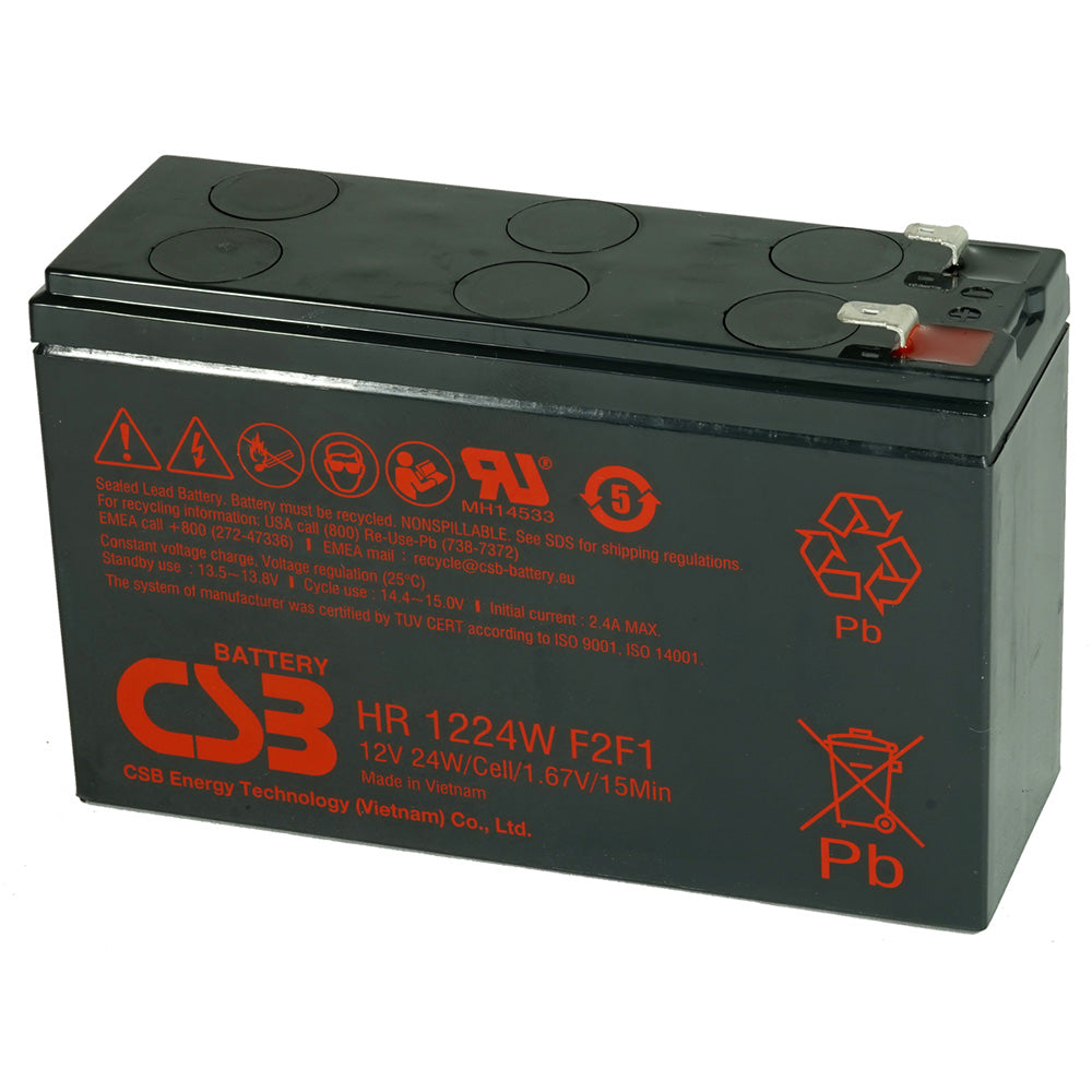 "CSB CSBHR1224WF2F1 HR 12 Volt 6.4AH Maintenance Free VRLA Battery"